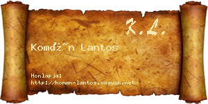 Komán Lantos névjegykártya
